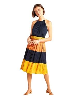 ANTHROPOLOGIE CURRENT AIR Jess Colorblocked Midi Dress, Size SP.